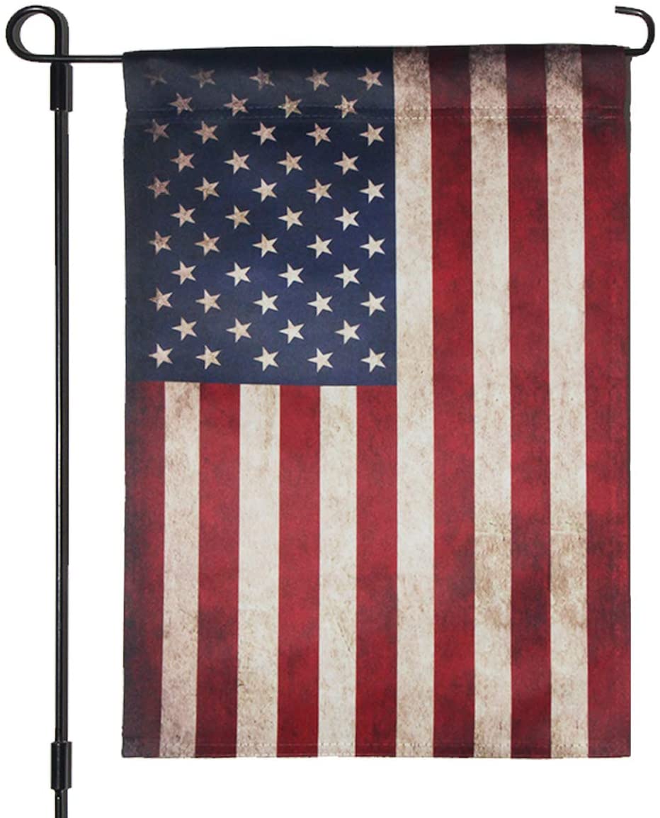 Homissor Tea Stained Patriotic American Garden Flag- USA Independent ...